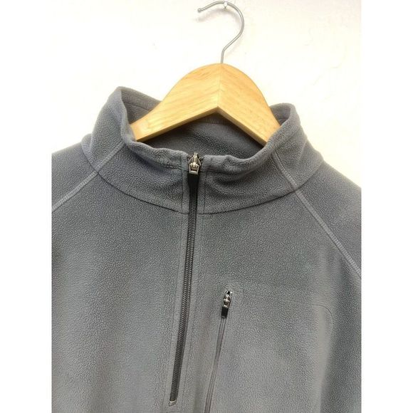 LL Bean Fleece Pullover Sweatshirt Mens Large Reg 1/4 Zip Gray OBVM2 Long Sleeve - Picture 2 of 6